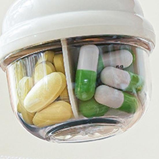 Mini Pill Storage Box with 4 Compartments Clear Visible Portable Travel Pill Case Medication