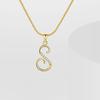 Europe and America Cross Border 26 Letters Copper Inlaid Zircon Snake Chain Necklace Letter Gold Pendant Creative Minimalist Letters