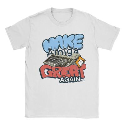 Streetwear Make Amiga Great Again T-Shirt Herren 100% Baumwolle Kurzarm O-Ausschnitt Sommerkleidung