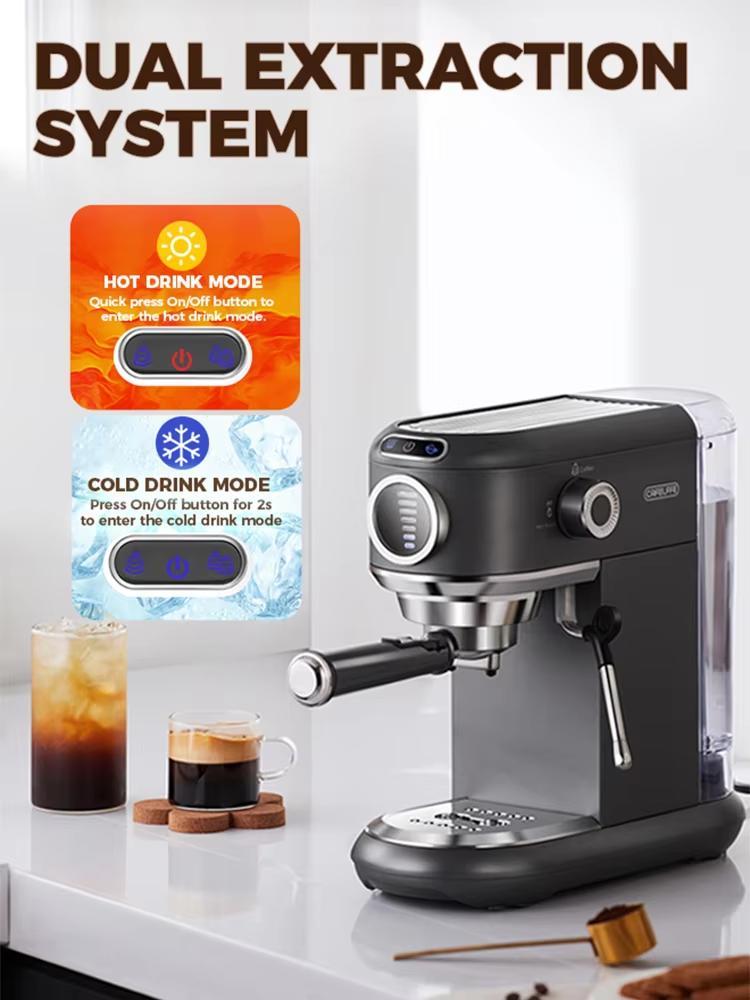Coffee Machine MK-601F Four In One, Cappuccino Coffee Machine Dolce Gusto Nes Capsule Espresso Machine ESE Pod Grinding Gift for Lover, Dad, Mom