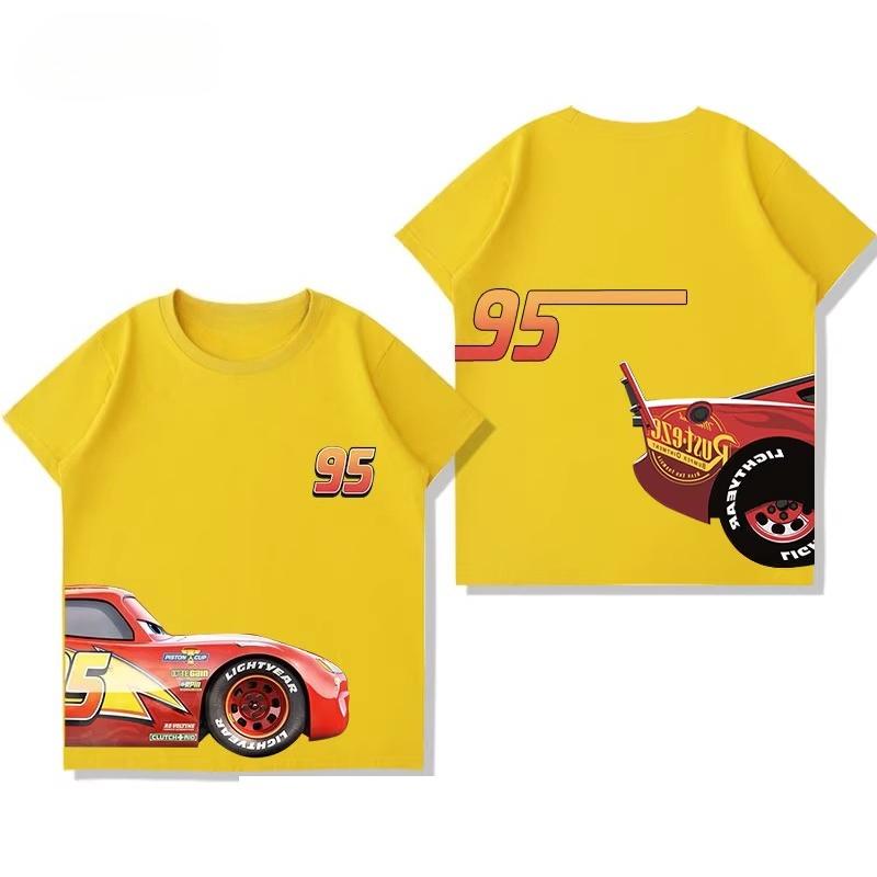 2026 Potdemiel Summer New  Lightning McQueen Kids Cotton T-Shirt, Comfortable and Breathable for Boys and Girls Tops