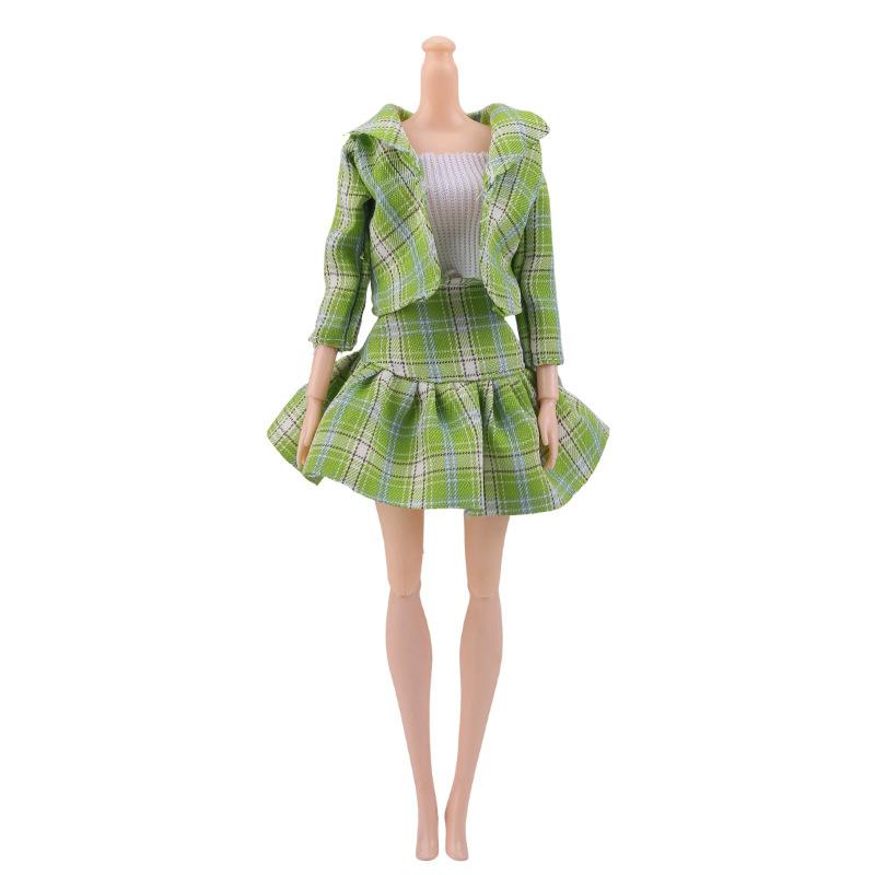 

Latest Supermodels Doll Fashion Clothes 1/6 Doll Dress Up Plaid Jacket+Inner+Skirt Clothing For 30Cm Doll Clothes Doll Accessories No dolls