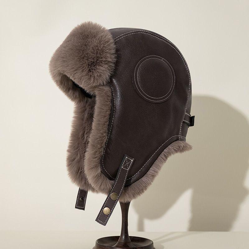 New Men's Winter Trapper Aviator Trooper Earflap Warm Russian Waterproof Ski Hat Bomber Cap Russian Warm Ear Protectors Hats