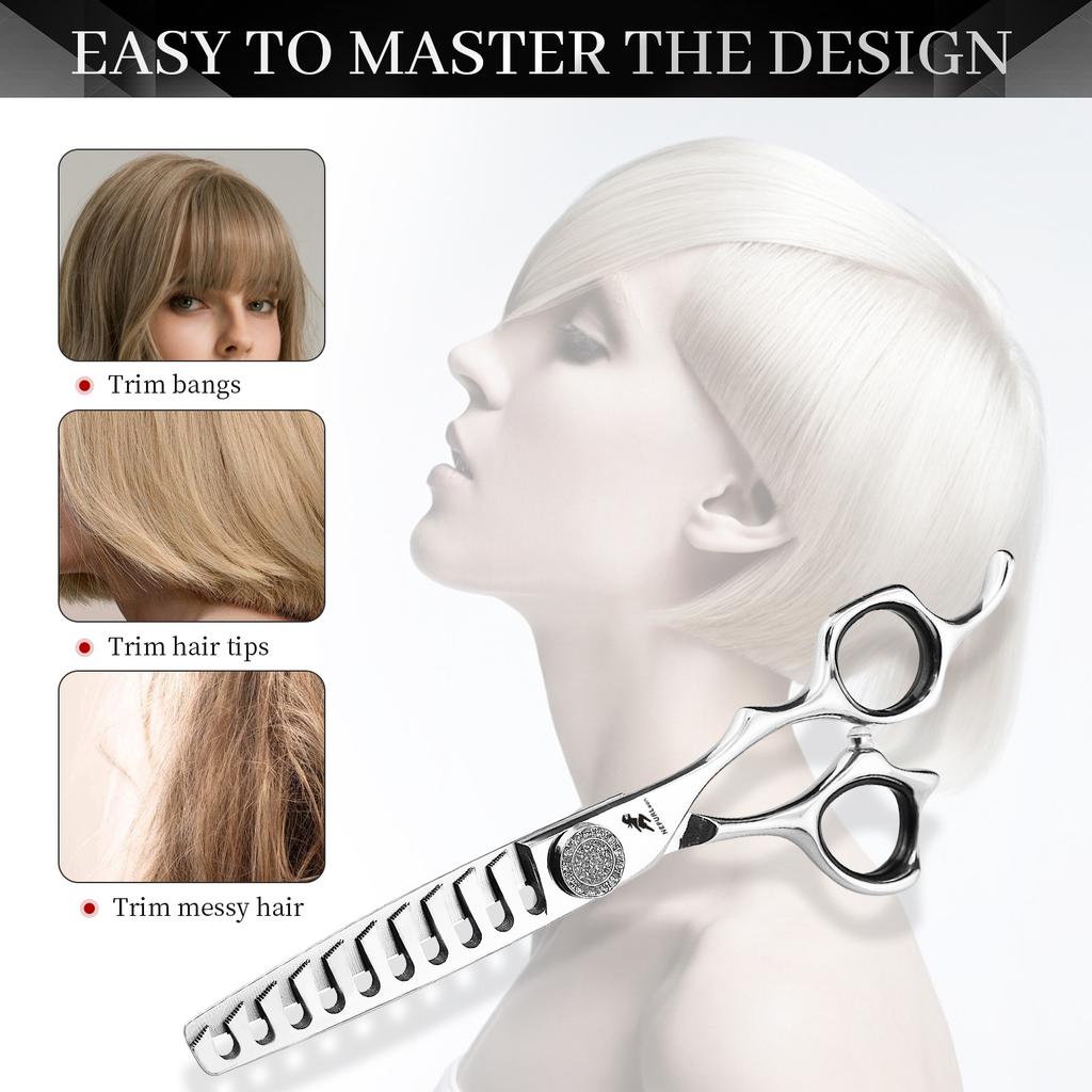 6.0 Inch Nepson 10 Teeth, Hair Scissors, Bangs Scissors, Tooth Scissors, Thin Cuts, 50% Hair Removal.