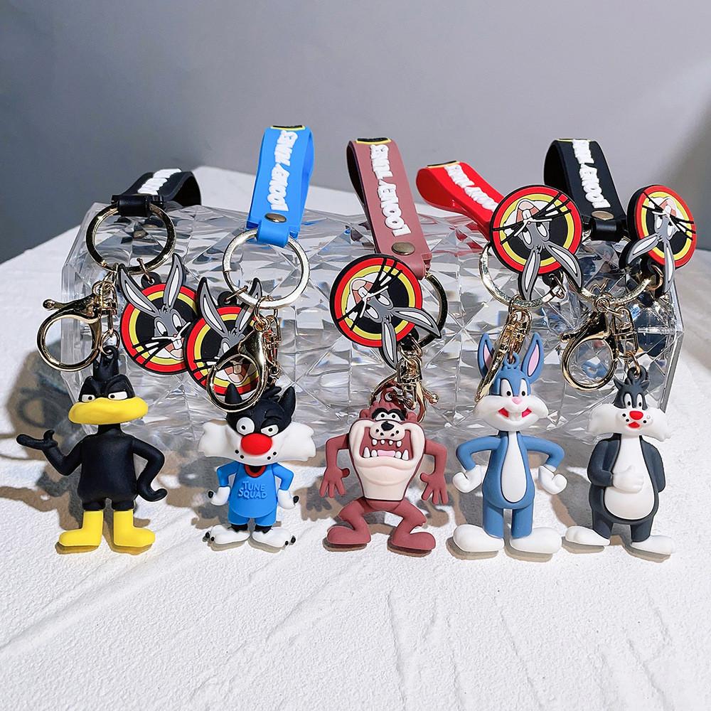 Adorable Bugs Bunny Keychain Cute Daffy Duck Accessory For Backpack And Keys