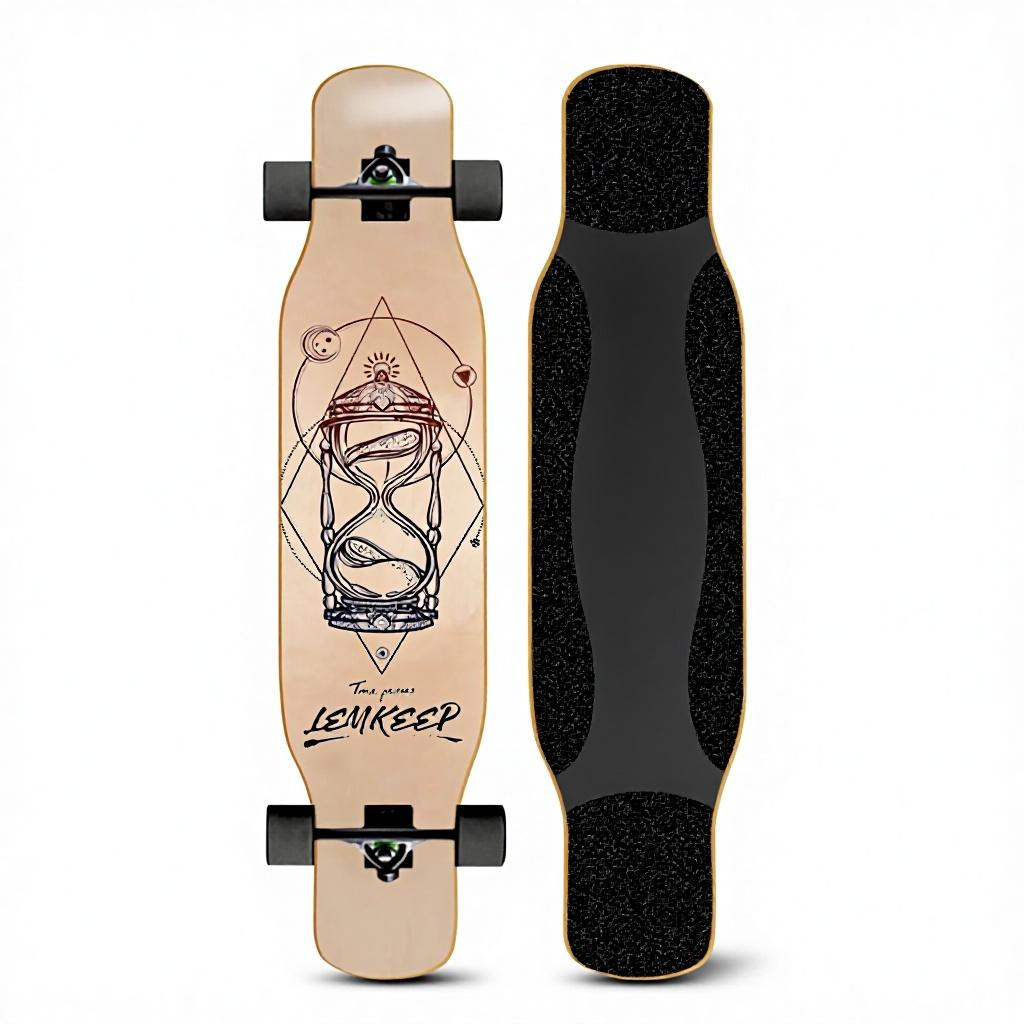 46IN Big Longboard Skateboard Boys Girls Beginners Adults Four-Wheel Street-Style Professional Double Rocker Maple Wood Dyed