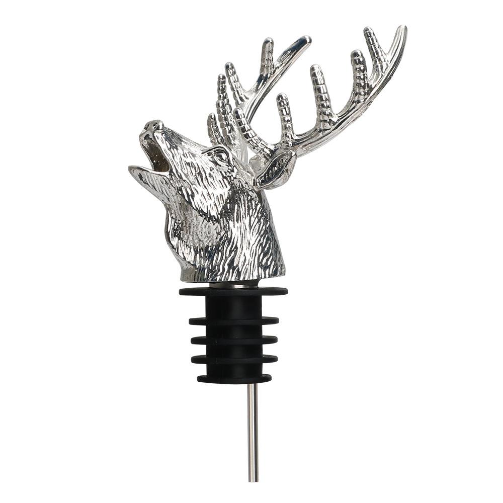Stainless Steel Wine Bottle Stopper Deer Elk Lion Wine Mouth Pourer Kitchen Tools Bar Decor Accessories