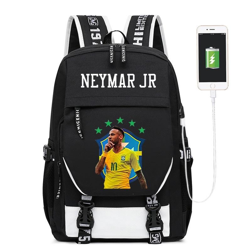 Star Neymar Umgeben Kinder Schulranzen Trend Rucksack Neymarjr Rucksack Große Kapazität 25inch