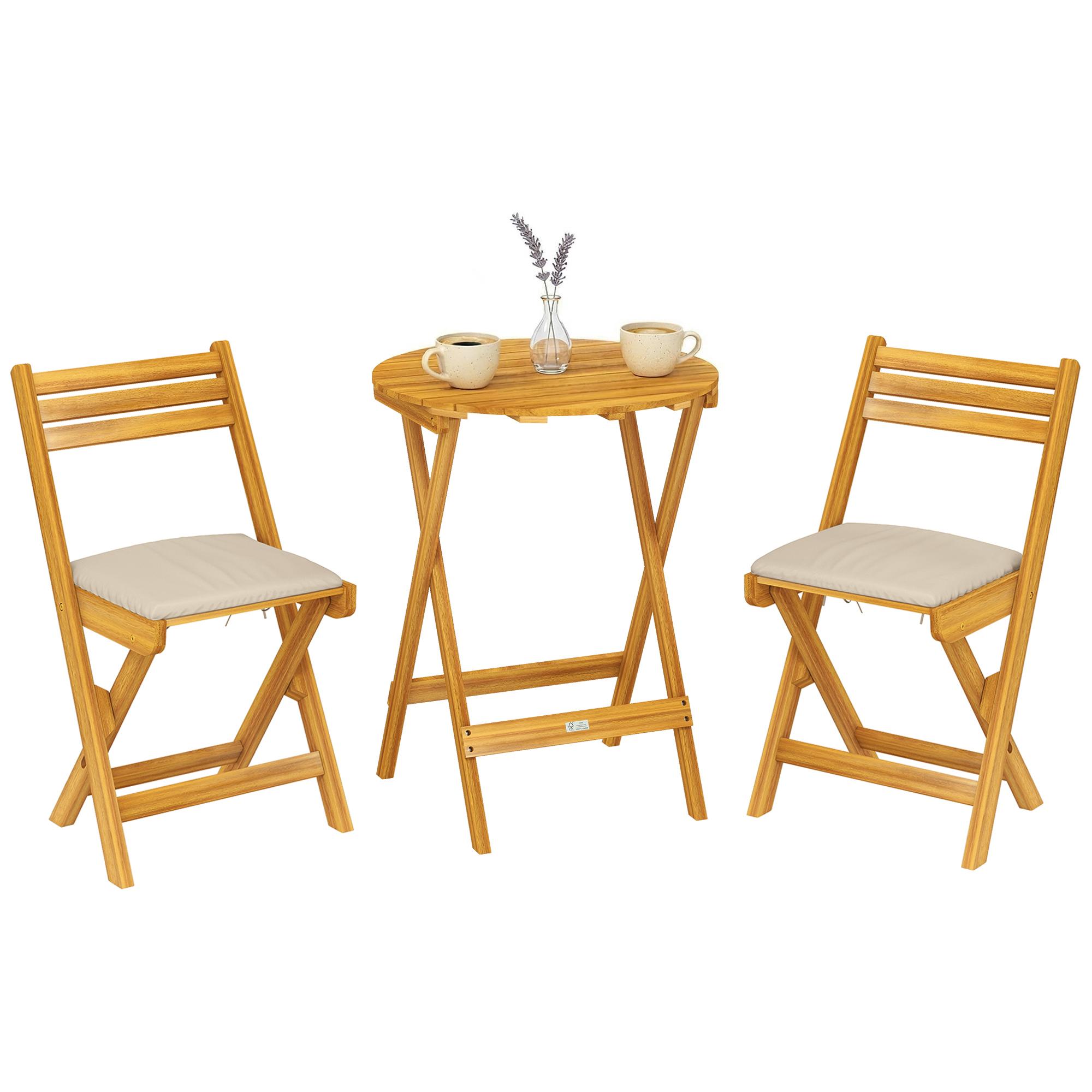 Balcony Furniture Set 3-Piece FSC Wood