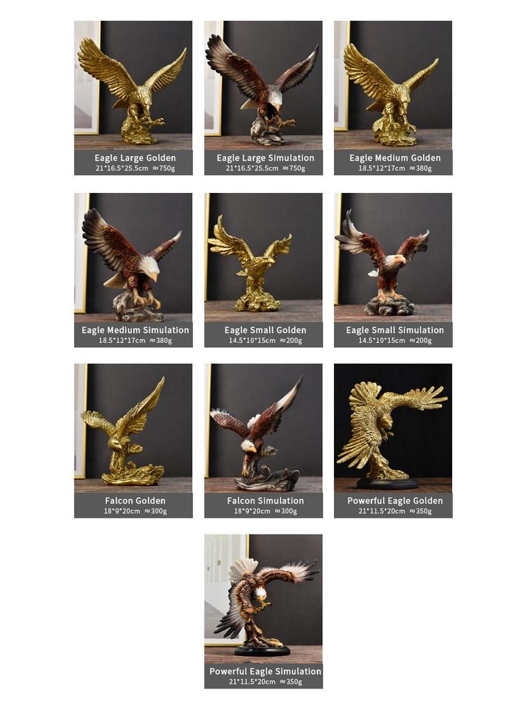 American Grand Exhibition Eagle Resin Figurine - Majestic Male Eagle Decor for Home, Office, or Wine Cabinet.