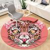 1pc Leopard Print Office Round Area Rug,  Mat Suitable For Office, Under Office Chairs Bedroom Living Room Home Decor, Room Deco