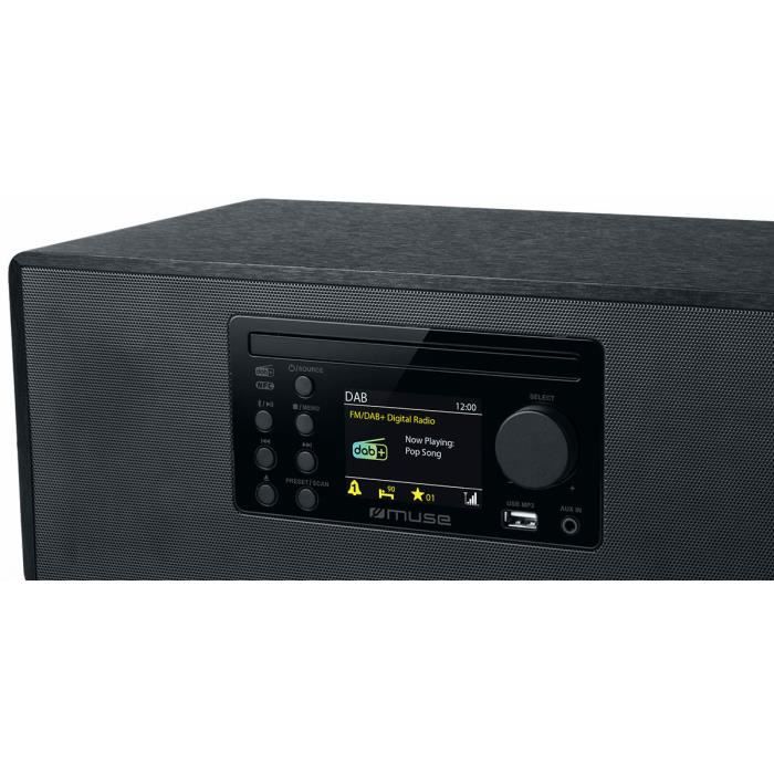 Mini-chaîne hi-fi - muse - m-695 - noir - bluetooth - lecteur de cd - 3 haut-parleurs