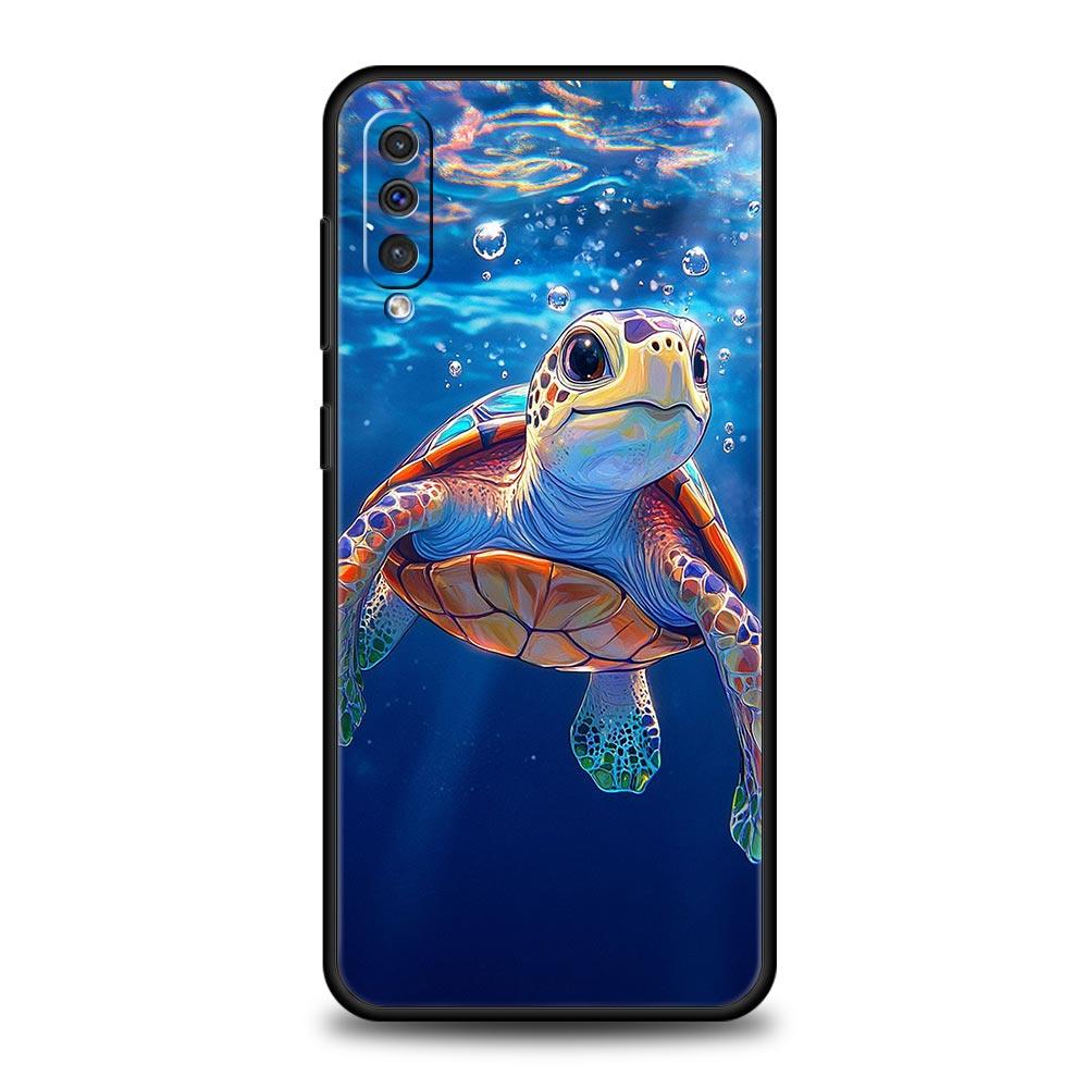 Phone Case For Samsung A56 A36 A26 A54 A52 A24 A14 A50 A70 A40 A20E A06 A12 A22 A34 A42 A32 5G A04s A16 Cover Cool Ocean Turtle