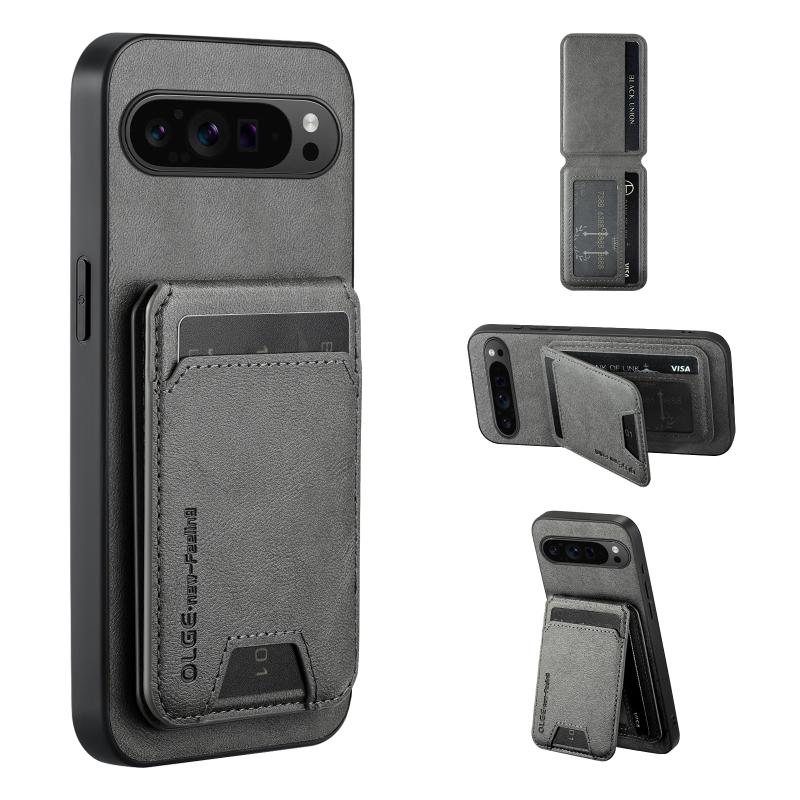 

Magsafe Magnetic Wallet Card Slot Bracket Solid Color Leather Bumper Phone Case For Google Pixel 10 Pro XL 9A 8A 7A 7 8 9 Pro XL Google Pixel 7 Pro
