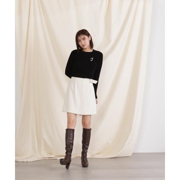 Jill by Jill Stuart Women's Ecru Compact Mohair Knit Sweater with Brooch