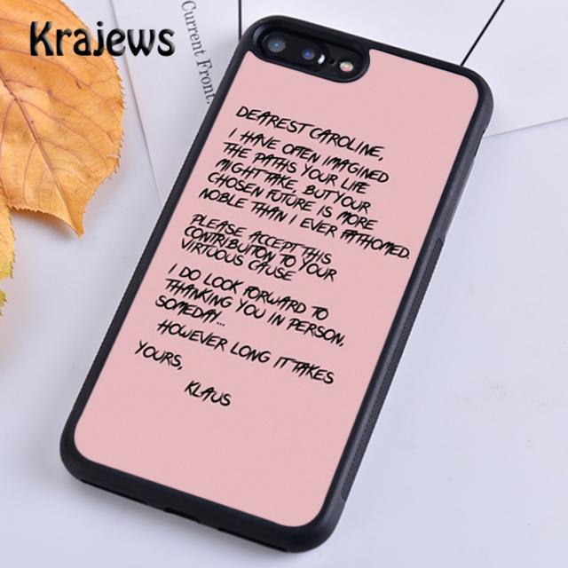 Krajews The Vampire Diaries Quotes Art Soft Phone Case For iPhone 17 Air 16 15 14 Plus 11 12 13 Pro Max Coque Fundas