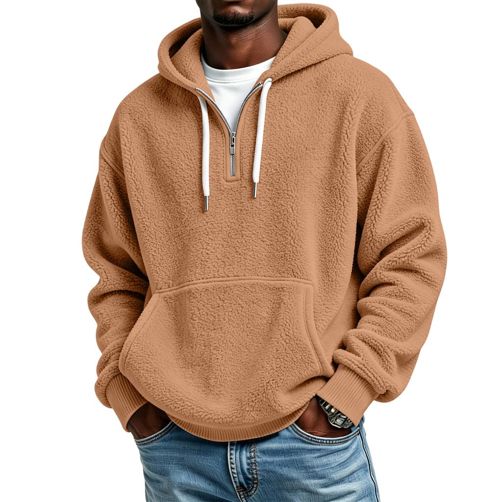 Men's Casual Hooded Sweatshirt Long Sleeve Lined Pullover for Everyday Wear