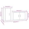 2 piece TV cabinet set smoked oak effect engineered wood