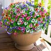 12 Pcs Artificial Pansy Flowers Outdoor UV Resistant Faux Silk Flowers Colorful Faux Pansies for Planter Window Box Front Porch Yard Patio Decor