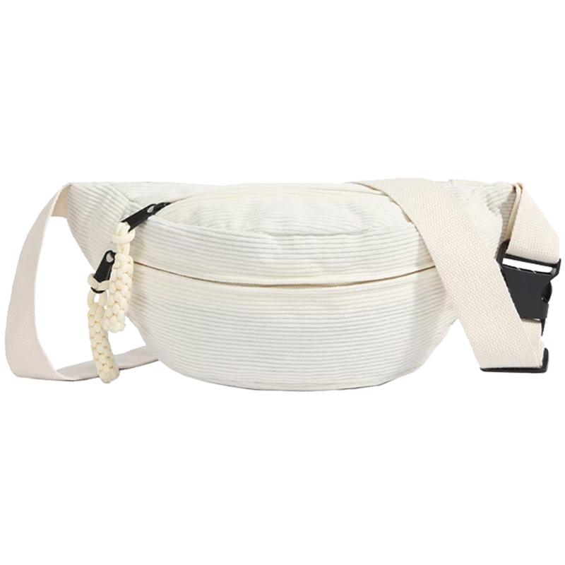 Adjustable Wide Strap Canvas Fanny Pack Multi Zipper Pockets, Large Crossbody Waist Bag for Women Travel Daily Outdoor Walks