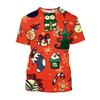 European and American Traditional Christmas Atmosphere T-shirt New Casual Holiday Theme Printed Round Neck Short Sleeved Top