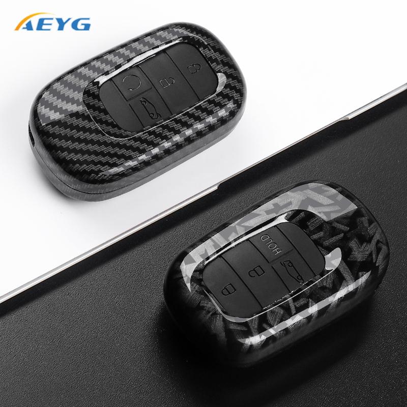 Carbon Fiber Car Key Case Cover For Honda For Civic For Accord For Cr-V For Hr-V For Pilot Pu Accessories