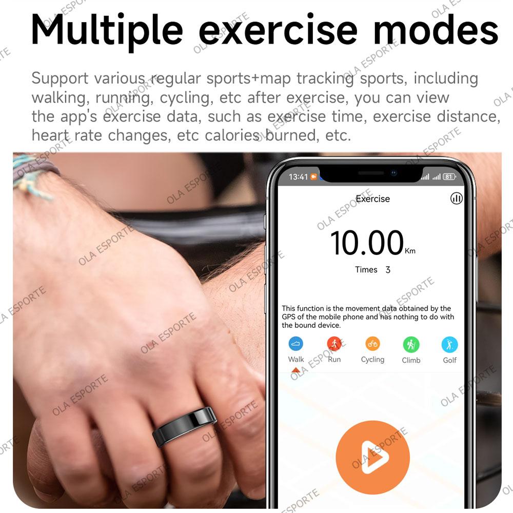 Smart Ring Men Women with Charging Case,Heart Rate Blood Oxygen Monitoring 5ATM Waterproof Multi-sports Rings For Android iOS