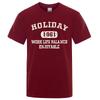 Holiday 1961 Work Life Balance Enjoyable Tops Men Summer Oversize T-Shirts Cotton Loose T Shirts Fashion Breathable New T Shirt