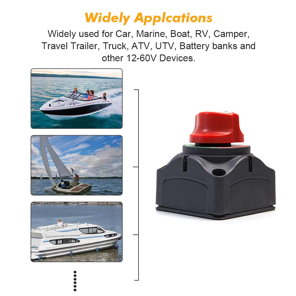 1-2-Off Switch -60V Disconnect Master Cut Shutoff for Marine Boat Car RV