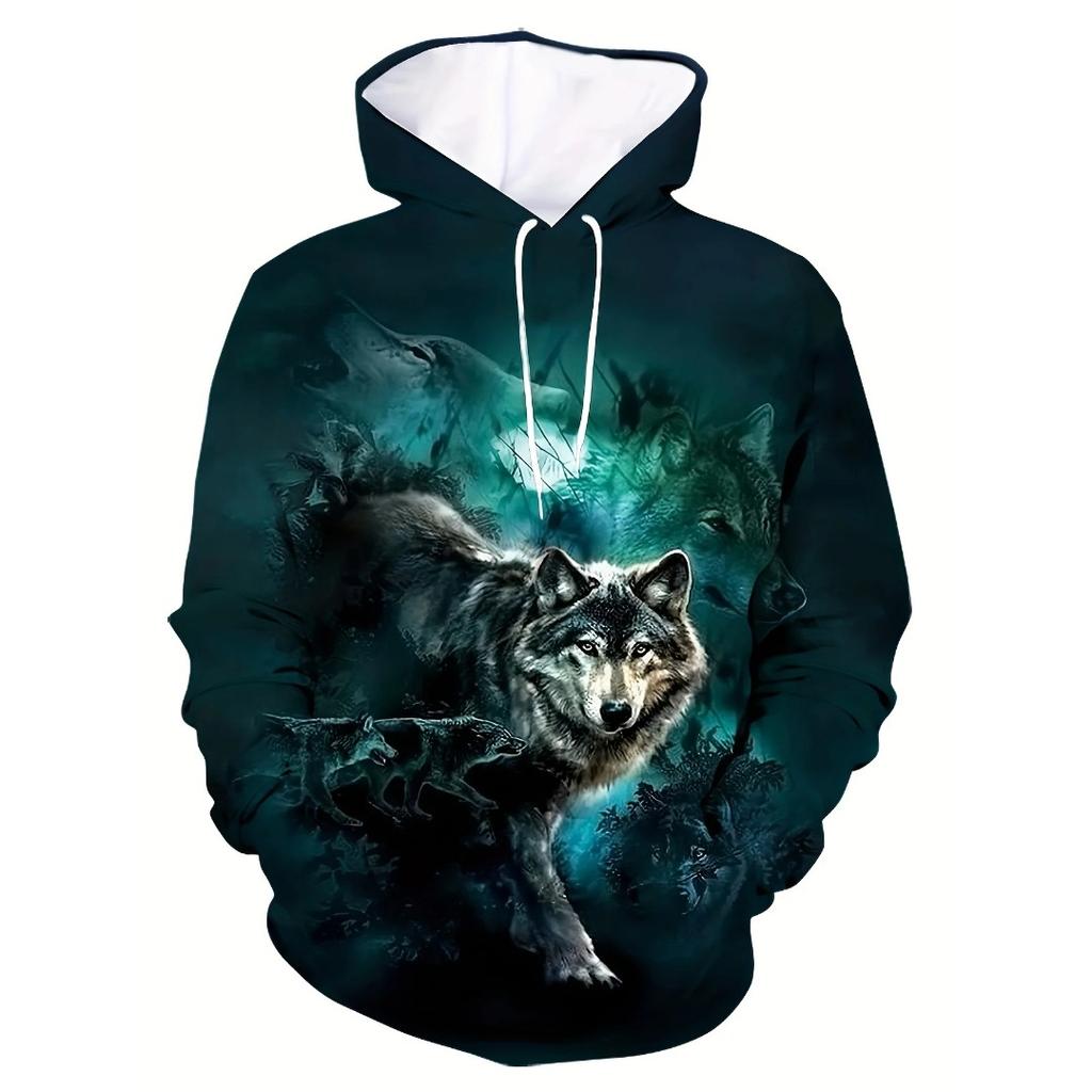 Vintage Tiger Men's Hoodie 3d Print Tops Fashion Animal Graphics Long Sleeve Men Oversized Streetwear Tees