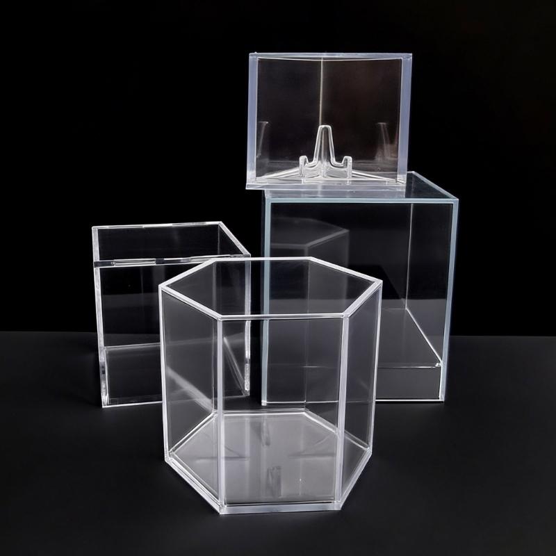 Acrylic Baseball Display Case Clear Baseball Holder Display Box Hexagonal Display Holder Dustproof Baseball Case