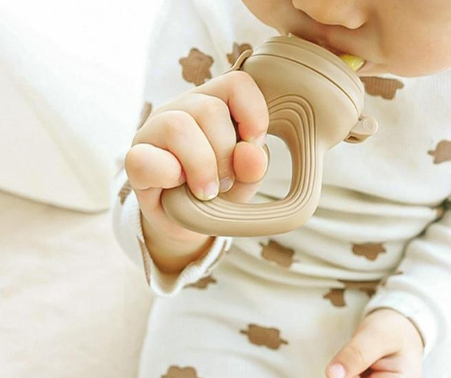 Silicone Baby Teether Fruit & Veggie Feeder Mesh Bag - Pacifier & Food Tool