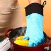 Hitzebeständige Anti-Verbrühungs-Ofenhandschuhe - Baumwollgepolstert, Silikon, Verlängertes Fünf-Finger-Design für den Küchengebrauch