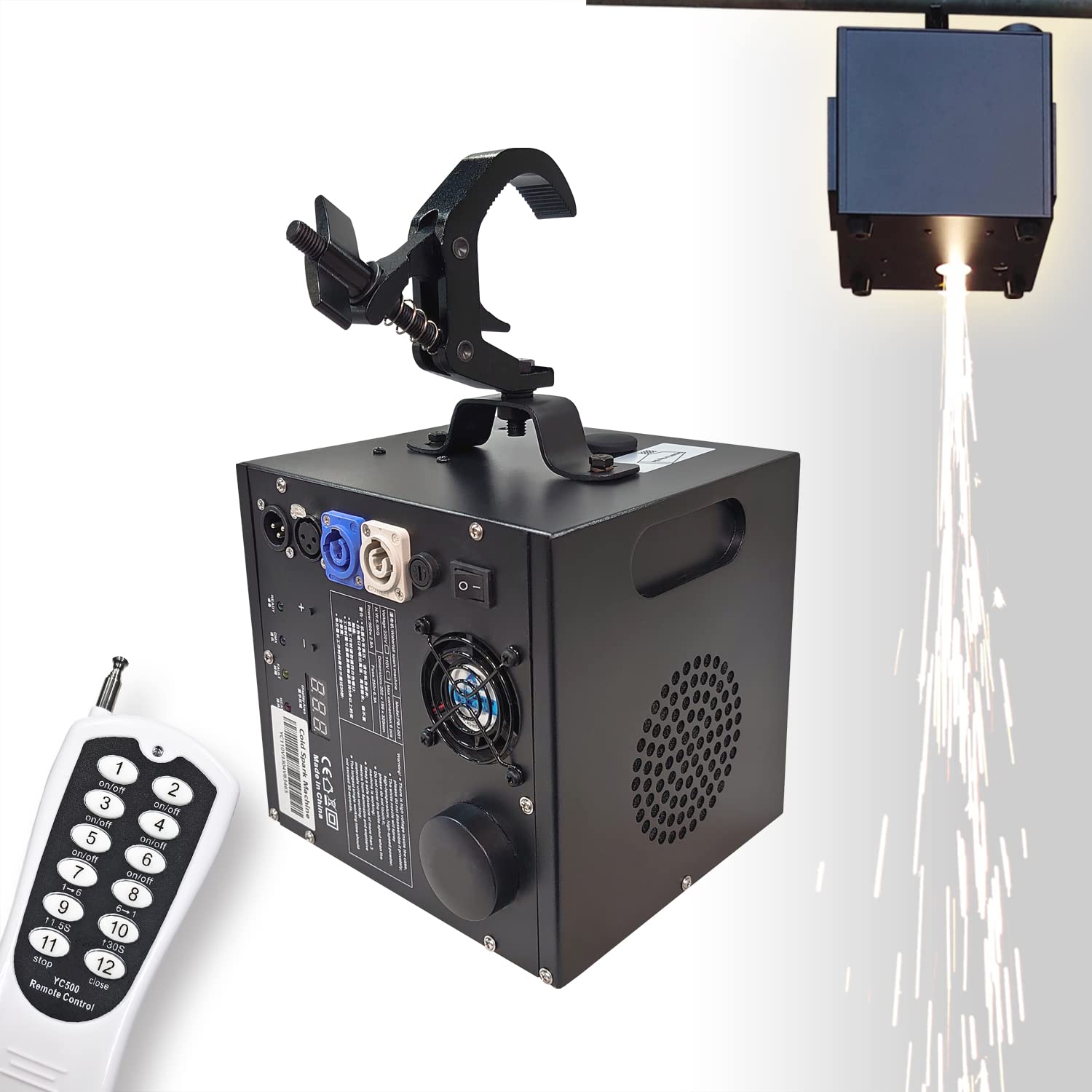 

eMonz Sparkler [Black Dragon DOWN Type] Electronic Fireworks Compatible with DMX Control, Hanging Type, Dedicated Remote Control, Spark Machine,