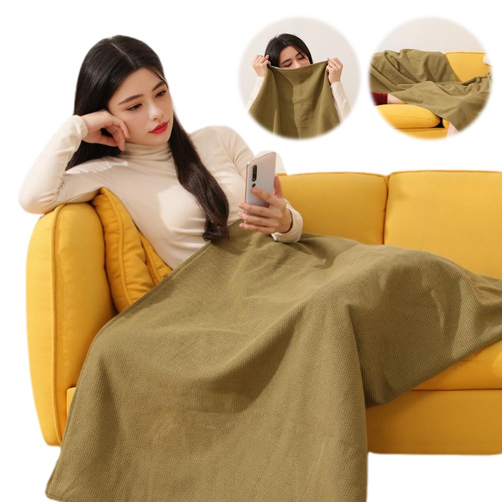 USB Heating Electric Blanket Wearable Towel Body Warmer Washable Heated Blanket Pad Carpets Mat Pad Sleeping Outdoor Use