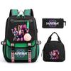 Animation Cartoon Printing Large Capacity Student School Bag Children'S Meal Bag Casual Pencil Bag Three-Piece Set