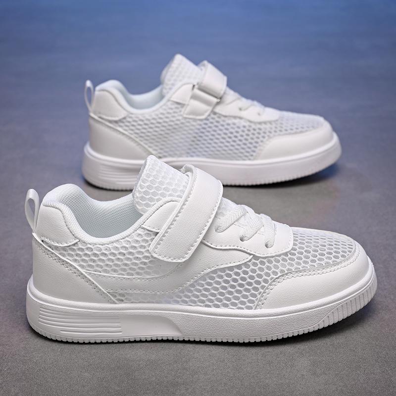 Summer Children's Open-toed, Breathable Casual Shoes for Boys and Girls – White Mesh Shoes Perfect for School Use and Comfortabl