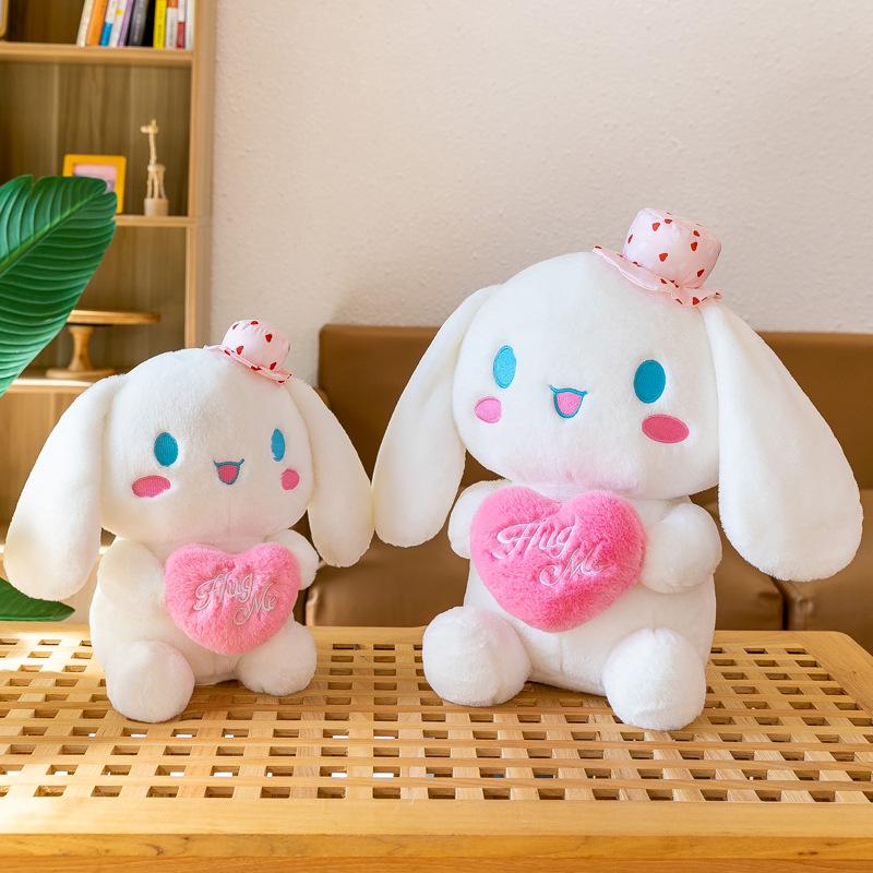 Cinnamoroll & My Melody Hugging Heart Plush Toy - Hello Kitty Pillow Doll for Claw Machines - In Stock