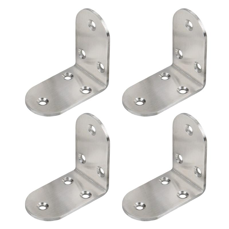 4Pcs 90 Degree Angles Brackets 3 Hole Metal Joint Fasteners Rustproof Metal Corner Brace for Cabinets Shelves Assembly
