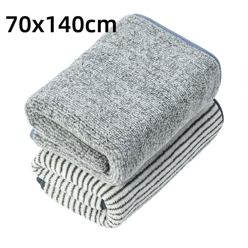 Lint-Free Large Bath Towel Bamboo Charcoal Fiber Absorbent Adult Bathing Thickened Soft Bath Towel Household