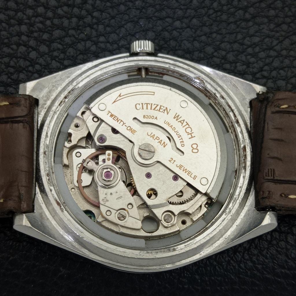 AUTOMATIC VINTAGE CITIZEN 8200 JAPAN MENS GOLDEN COLOR DIAL WATCH A702757-1 R210-a702757
