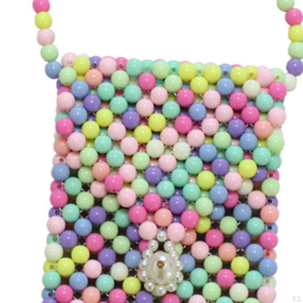 Women Shoulder Bag Purse Unique Chic Gift Practical Casual Crossbody Beaded Chain Pouch for