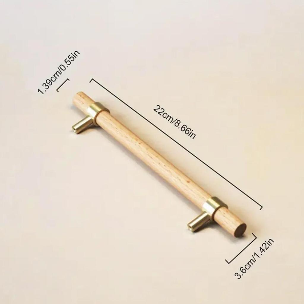 Pure Copper Beech Handle Cabinet Wardrobe Cabinet Long Handle Chinese Log Style Cabinet Door Handle Gold Nordic Simplicity