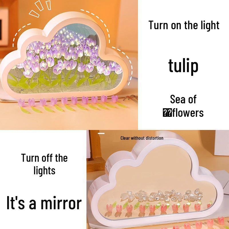 Creative Cloud Tulip Night Light DIY Kit - Handmade Gift for Couples & Friends, Ideal for Birthdays & Mid-Autumn Festival.