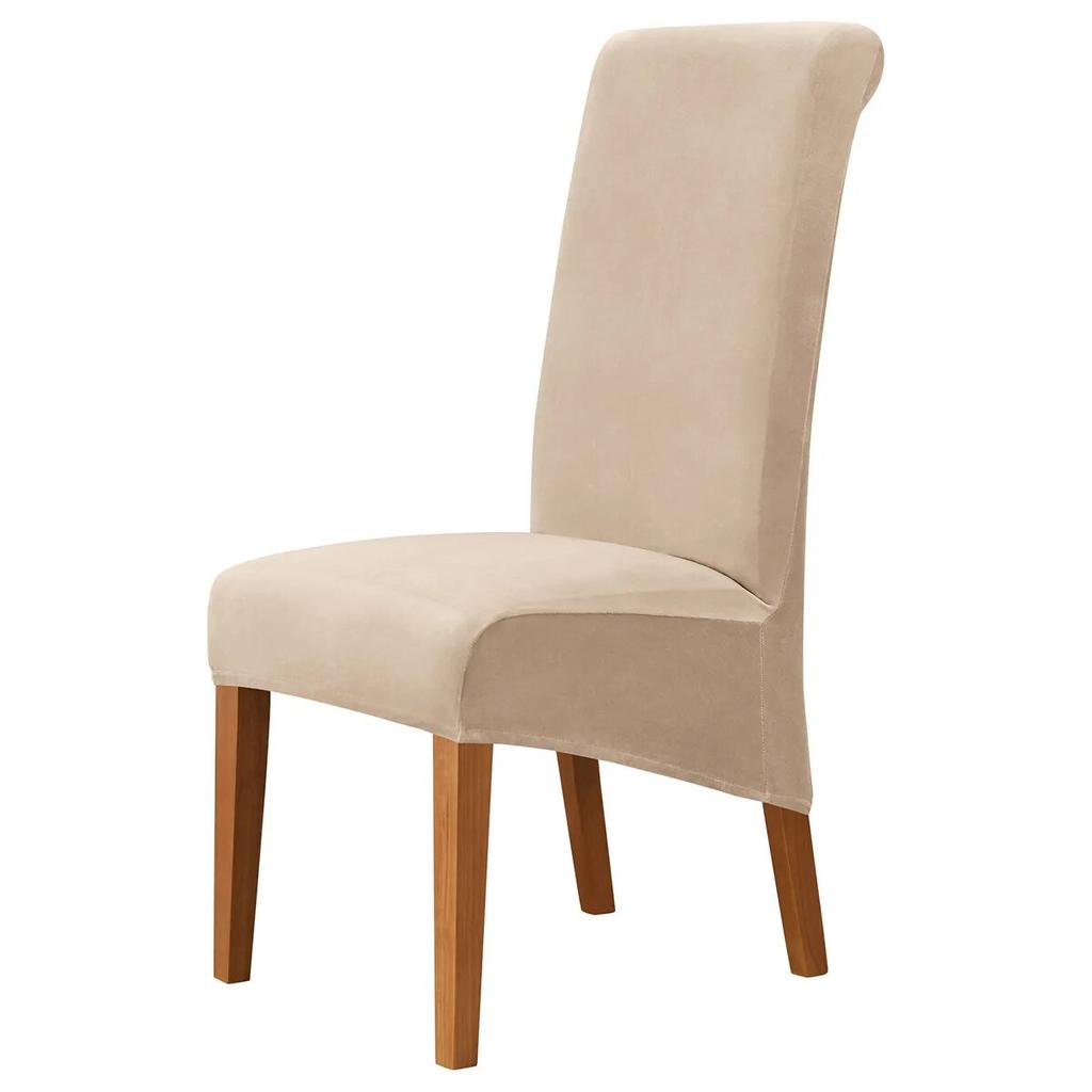 High Back & Universal Velvet Chair Cover Stretch Soft Chair Covers for Dining Room Wedding Hotel Home Decor Seat Case M XL Size