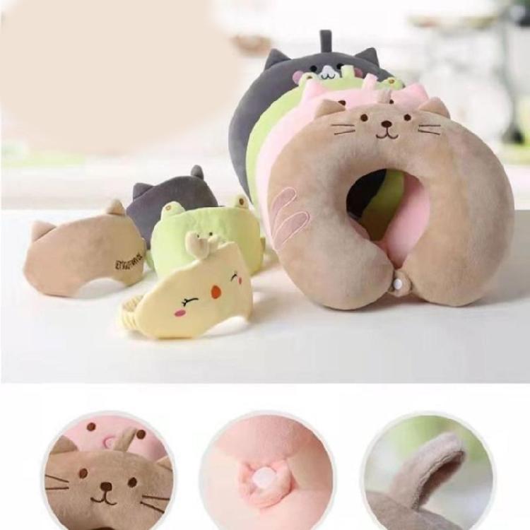 U Shaped Neck Pillow and Eye Mask Set for Sleeping, Traveling