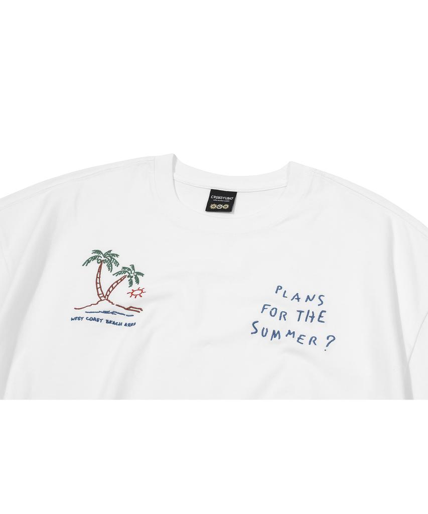 CPGN STUDIO Summer Plan White Short Sleeve T-Shirt