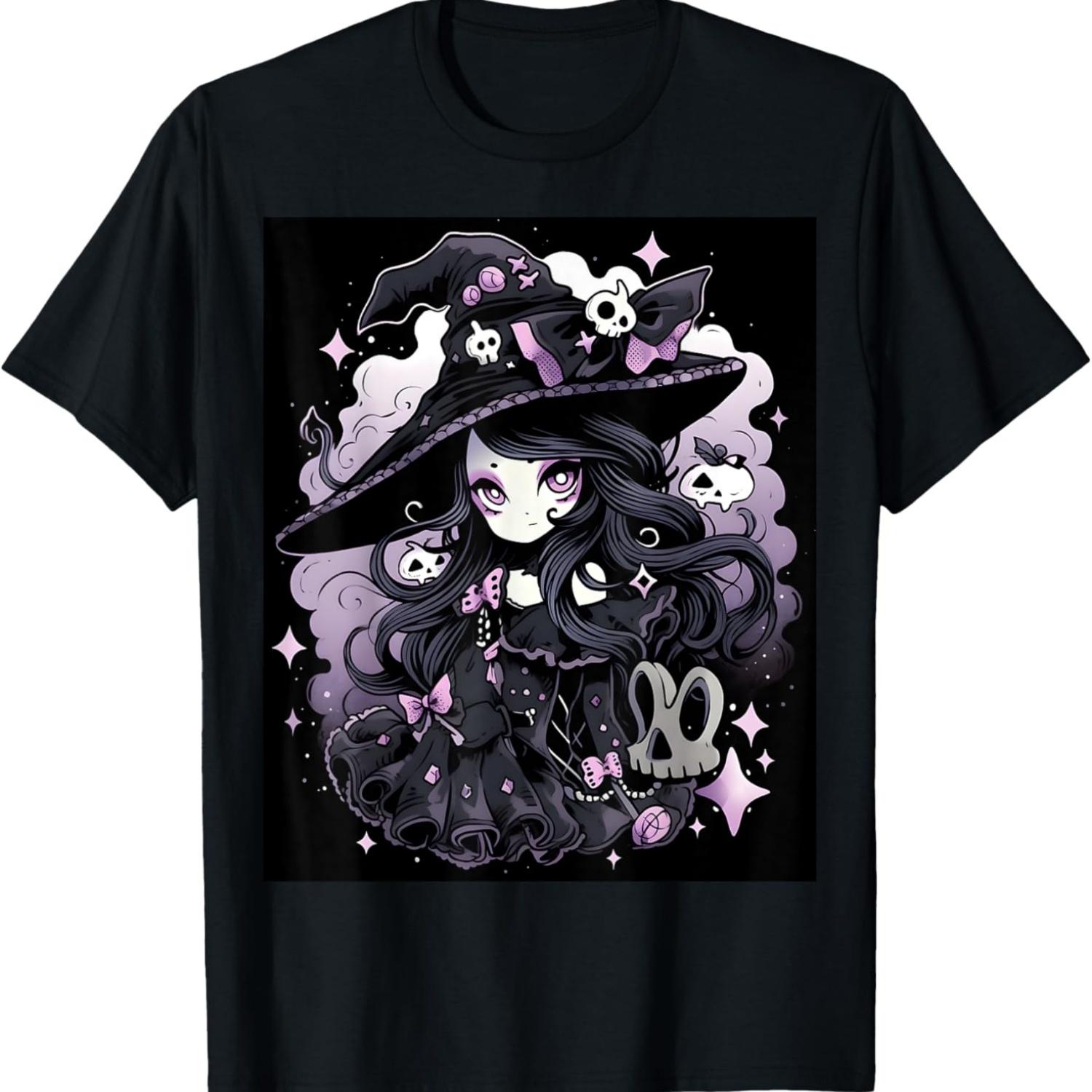 Mystical Spellcaster_ Halloween Witch Design T-Shirt S