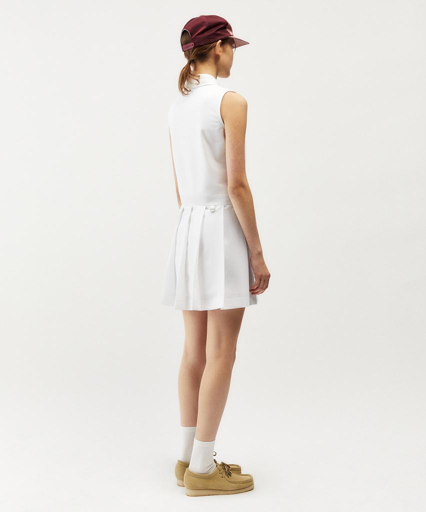 Mayol Logo Embroidered Pleated Dress_White