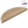 VidaXL Self-adhesive Stair Mats 30 Pcs 56x17x3 Cm Sand, Tread, Stair Tread Mat, 3365867